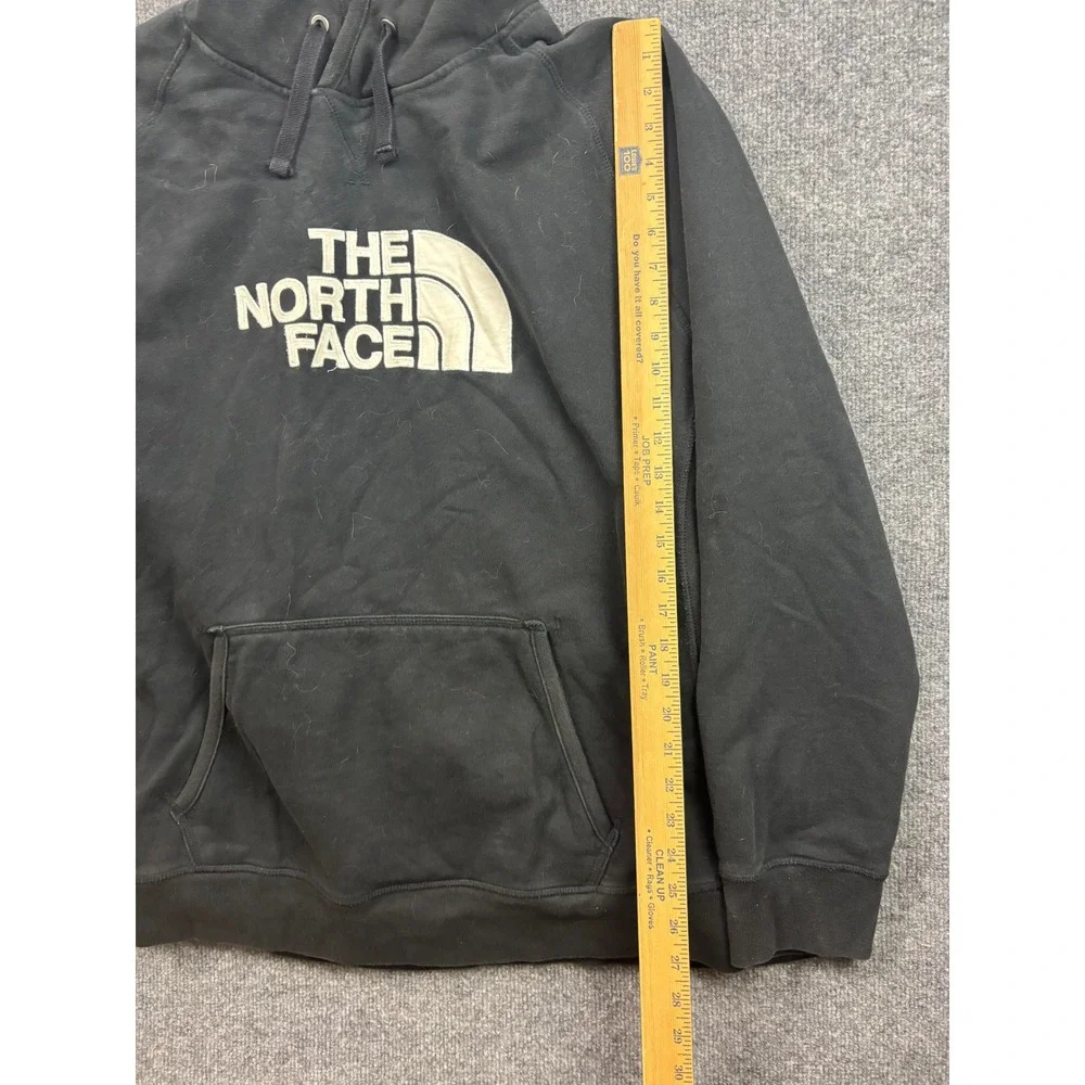 The North Face Hoodie Men XL Black Embroidered Logo Pullover Fleece Raglan